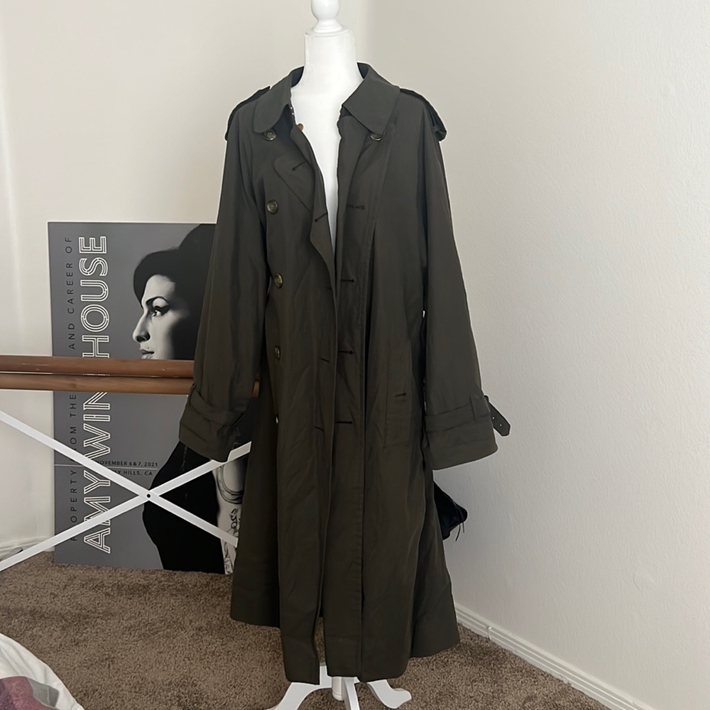 Mens olive trench coat